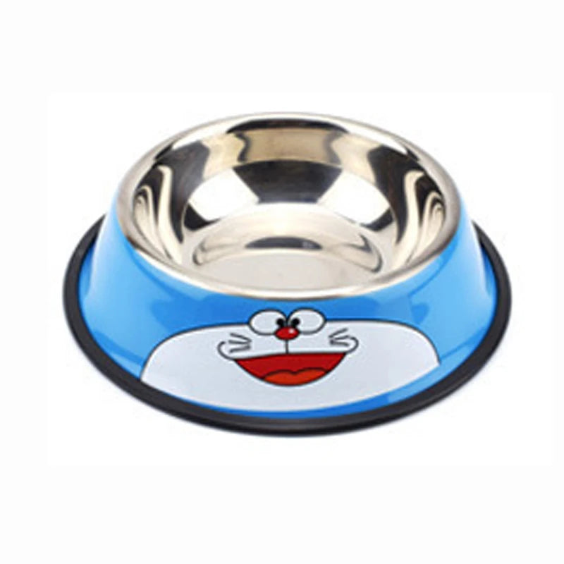 Gamelle pour chien en acier inoxydable avec dessin animé